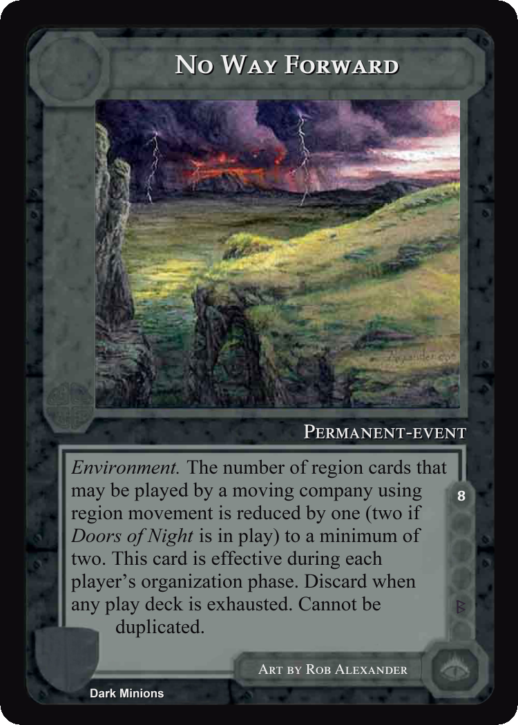 No Way Forward - Dark Minions - Middle Earth CCG / TCG
