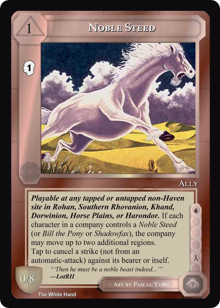 Noble Steed - White Hand - Middle Earth CCG / TCG