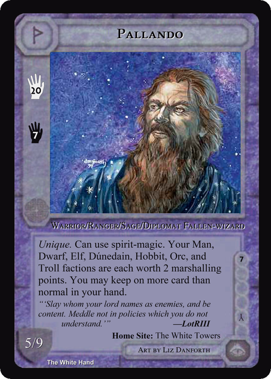 Pallando - White Hand - Middle Earth CCG / TCG