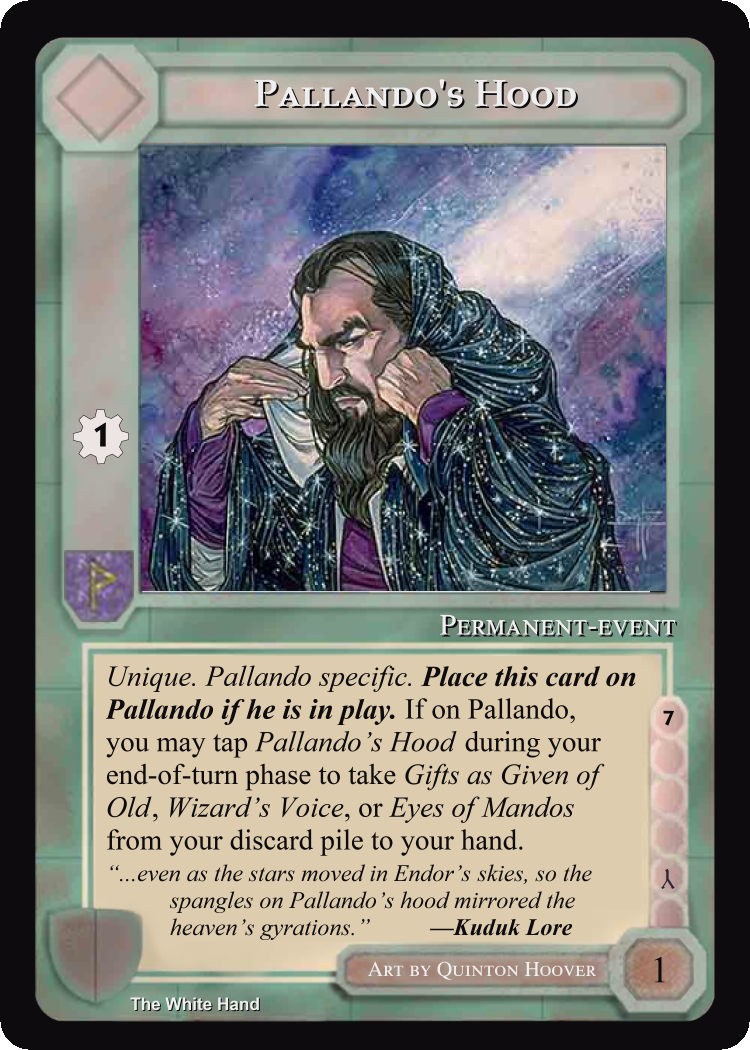 Pallando's Hood - White Hand - Middle Earth CCG / TCG
