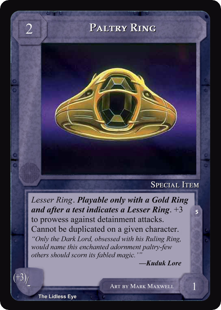 Paltry Ring - Lidless Eye - Middle Earth CCG / TCG
