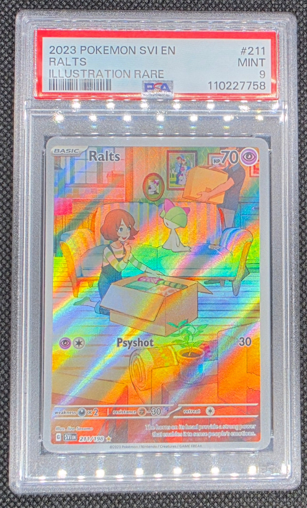 Pokemon Ralts IR # 211 - S & V - Graded PSA 9
