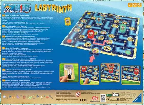 ONE PIECE Labyrinth - Board Game - BACK OF THE BOX
