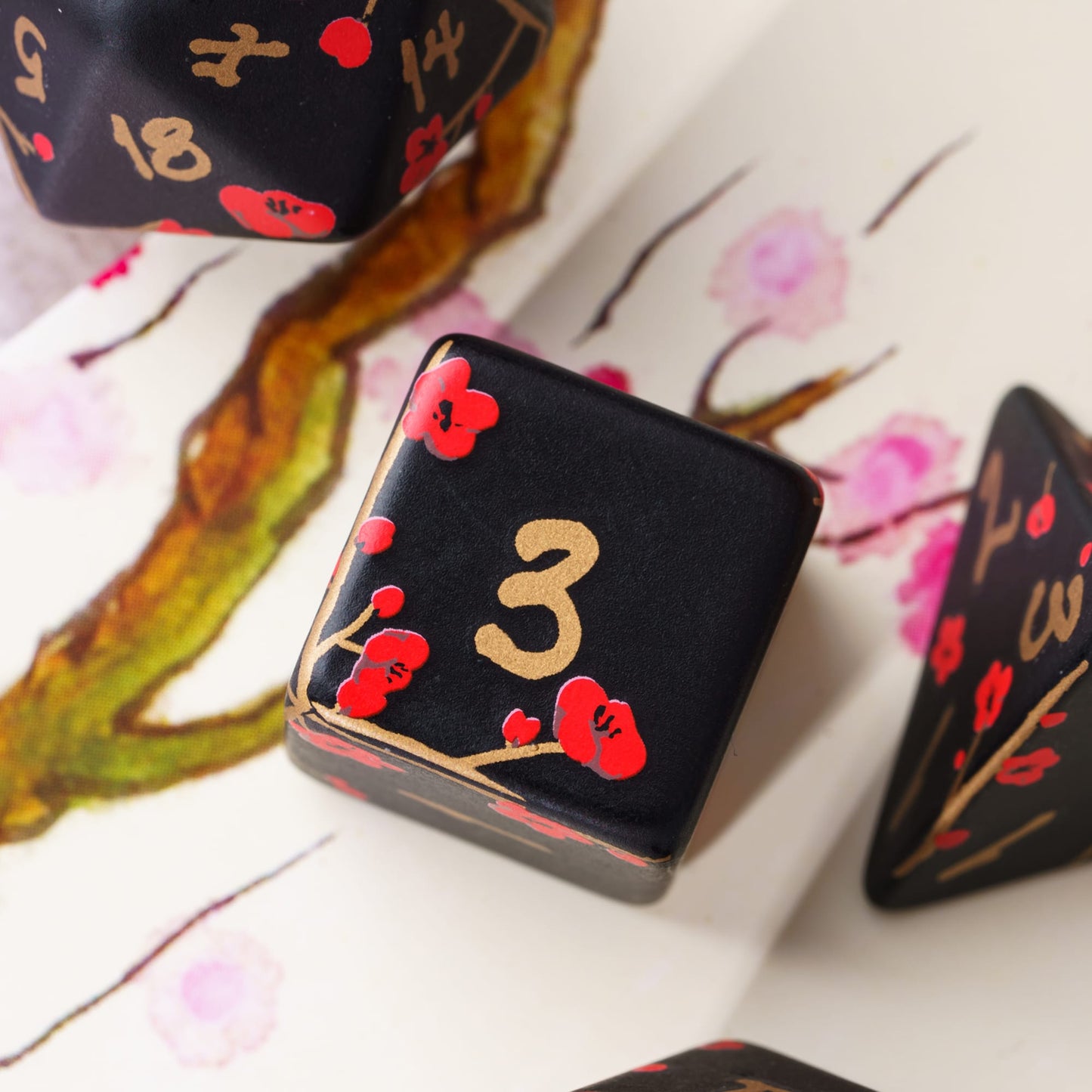 7 Piece Hand Made Plum Blossom Dice Set