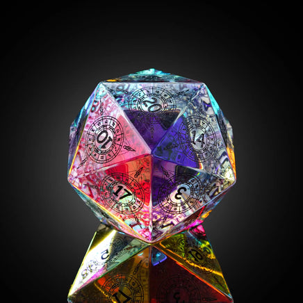 30MM D20 Die Fantasy Theme Crystal