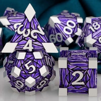 Solid Metal Themed 7 Piece Dice Set