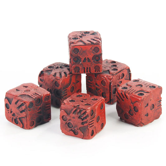 Halloween Skeleton Retro Red Skull D6 Dice Set