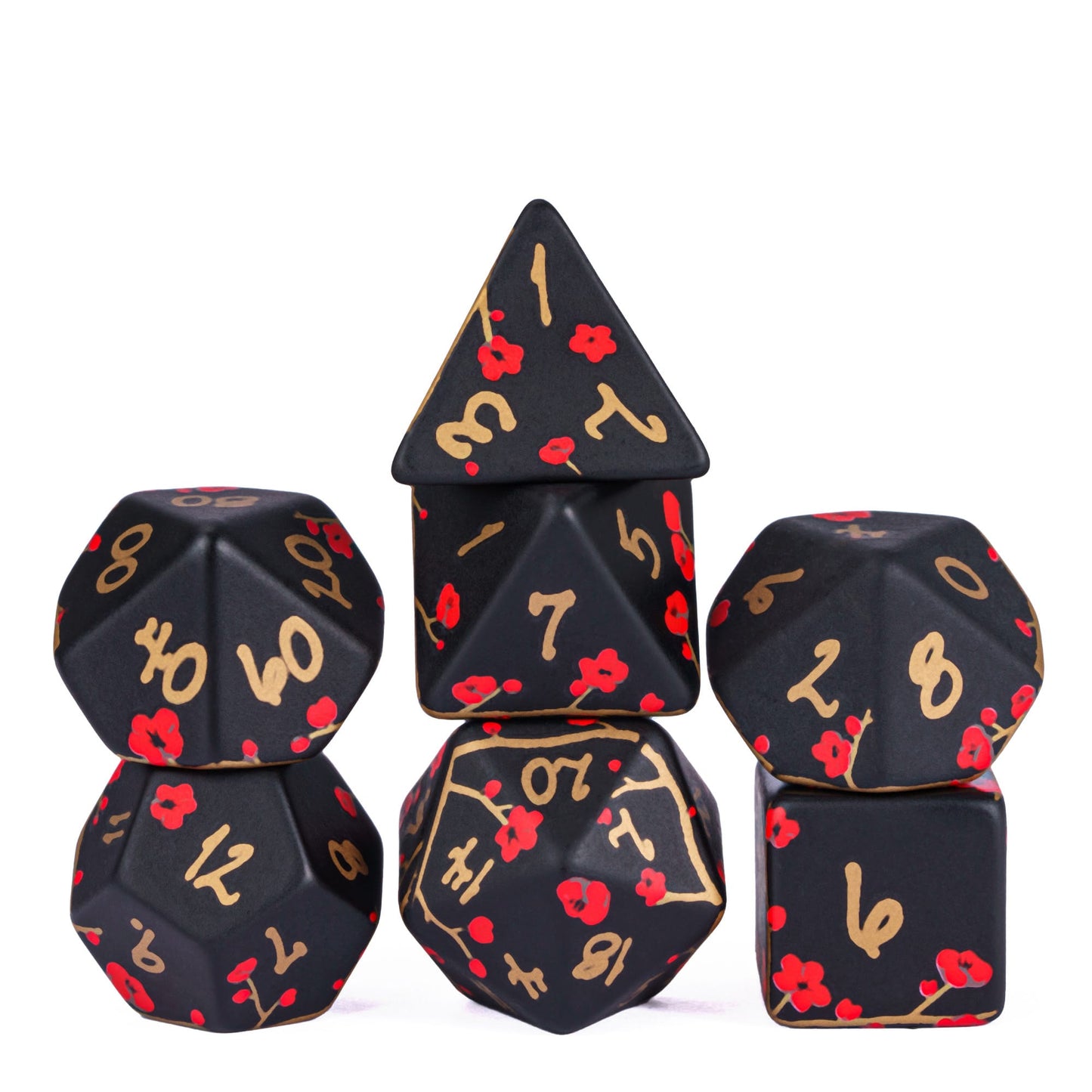 7 Piece Hand Made Plum Blossom Dice Set