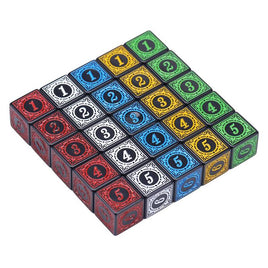 D6 Acrylic Carved Pattern Colorful Dice - Single Die
