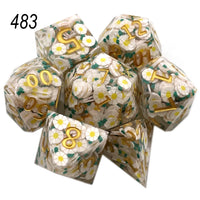 7 Piece Butterfly Wing Theme Polyhedral Dice Set