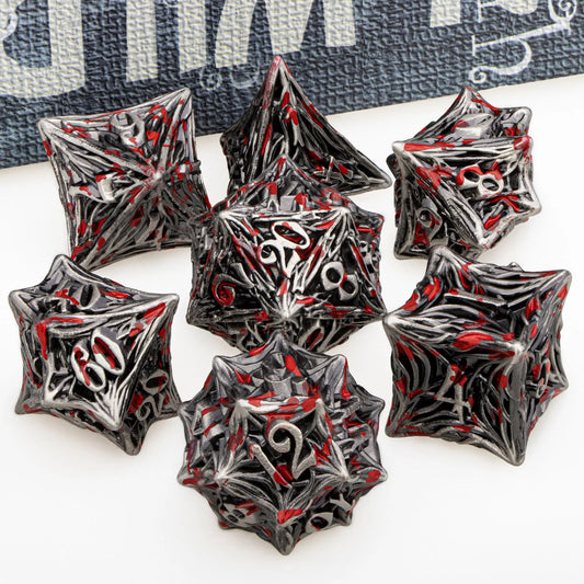 Tree Root Themed Metal 7 Piece Polyhedral Dice Set