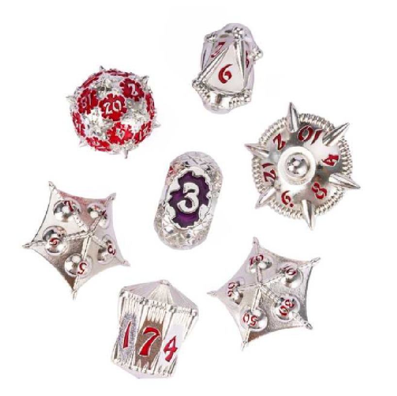 Metal 7 Pieces Dragon Egg Theme Dice Set