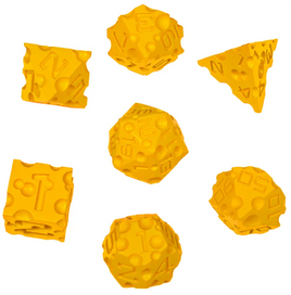 Cheese Themed 7 Piece Dice Set