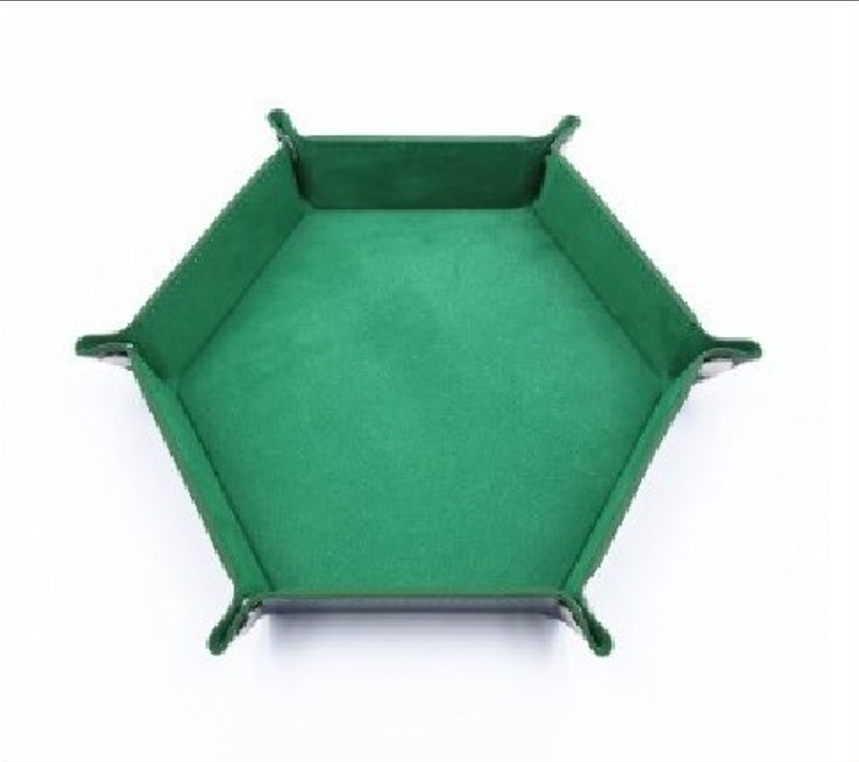 Foldable Dice Tray / Box - Leather Folding Hexagon Shape