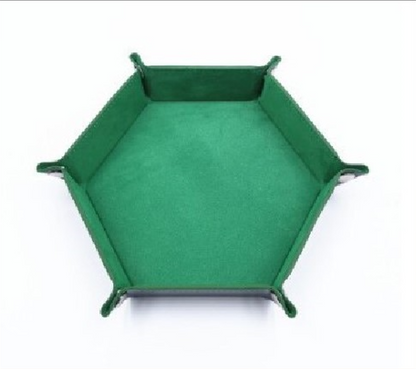 Foldable Dice Tray / Box - Leather Folding Hexagon Shape