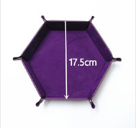Foldable Dice Tray / Box - Leather Folding Hexagon Shape