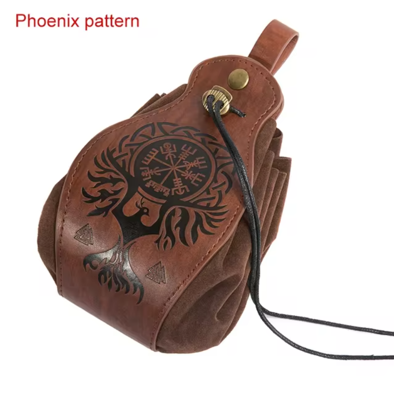 Artificial Leather Dice Bag / Pouch / Tray - Viking / Medieval Style