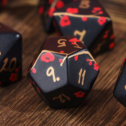 7 Piece Hand Made Plum Blossom Dice Set