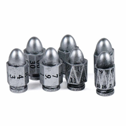 silver bullets dice set upright