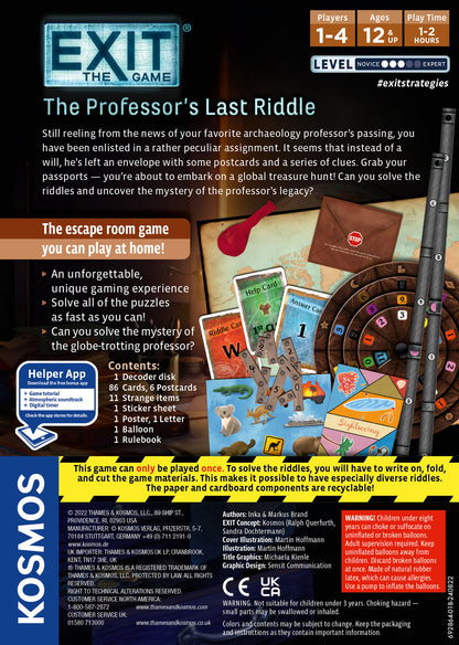 EXIT The Game - The Professor's Last Riddle - Board Game