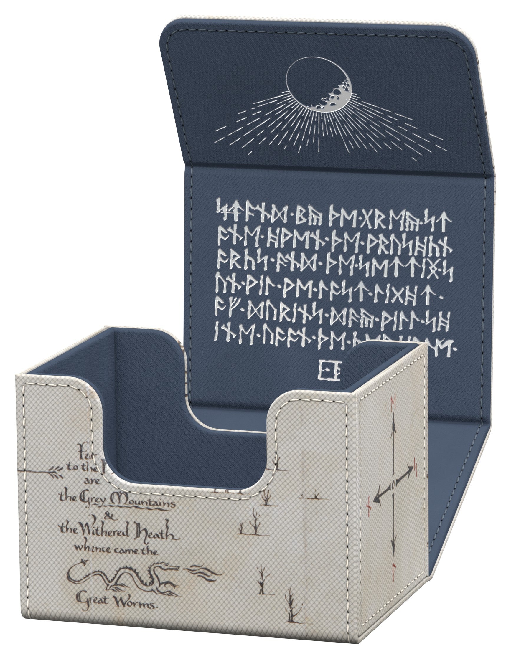 Two card holders withRunes and text design on a white background