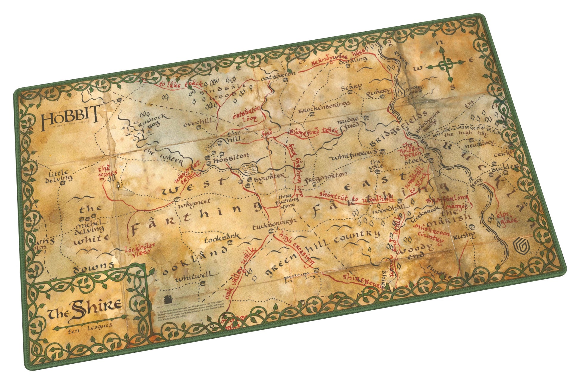 Map of Middle-earth from 'The Hobbit' with decorative border