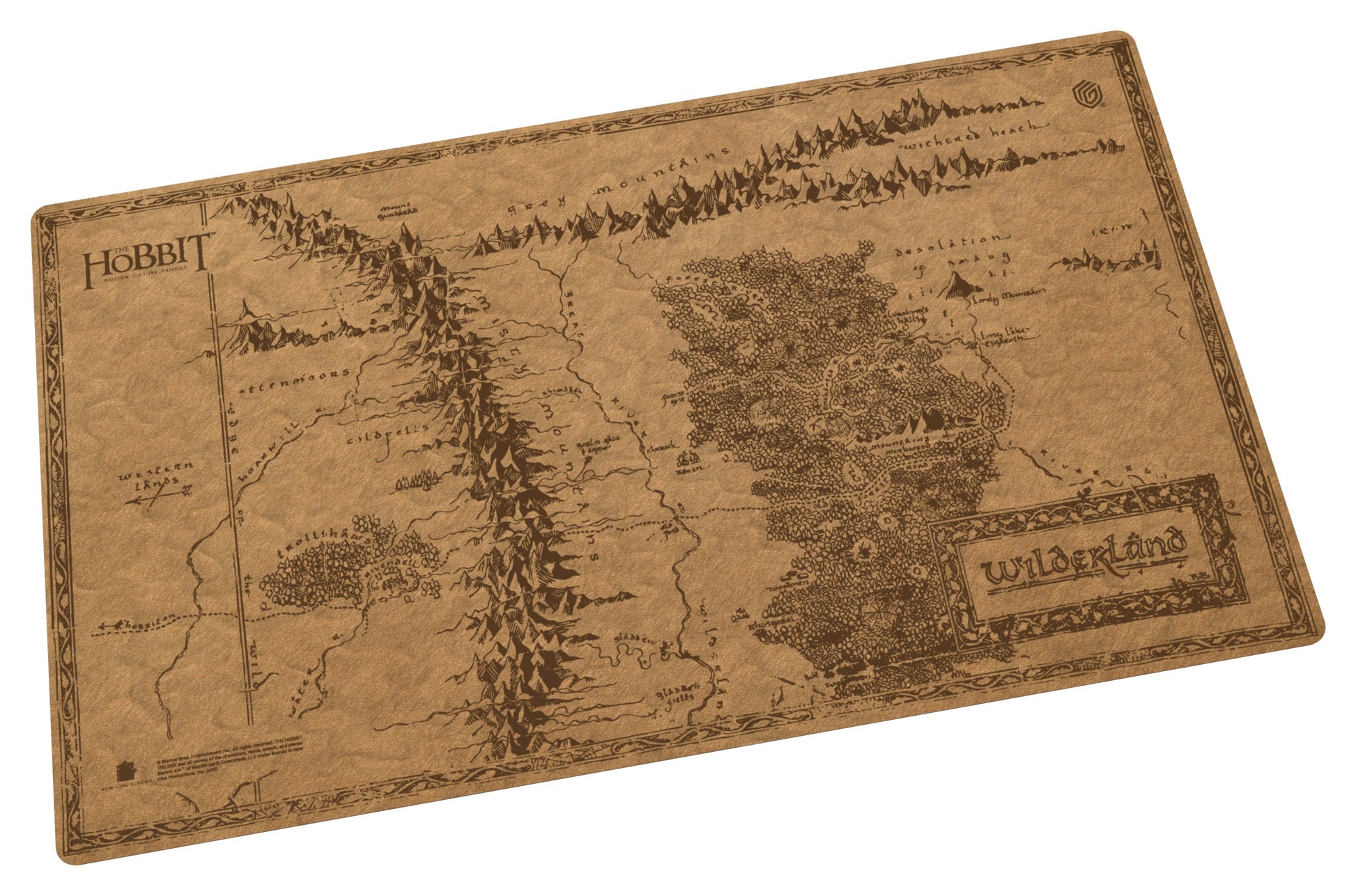 Map of Middle-earth from 'The Hobbit' on a white background