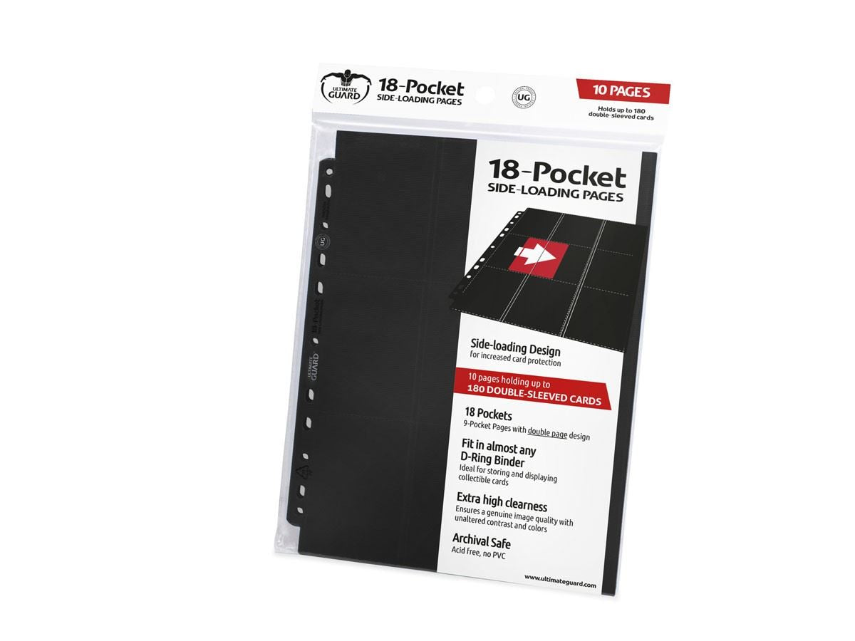 Ultimate Guard - 18 Pocket Side Loading Binder Sleeves - Black Supreme