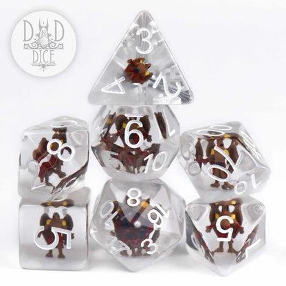 bird man dice set stacked