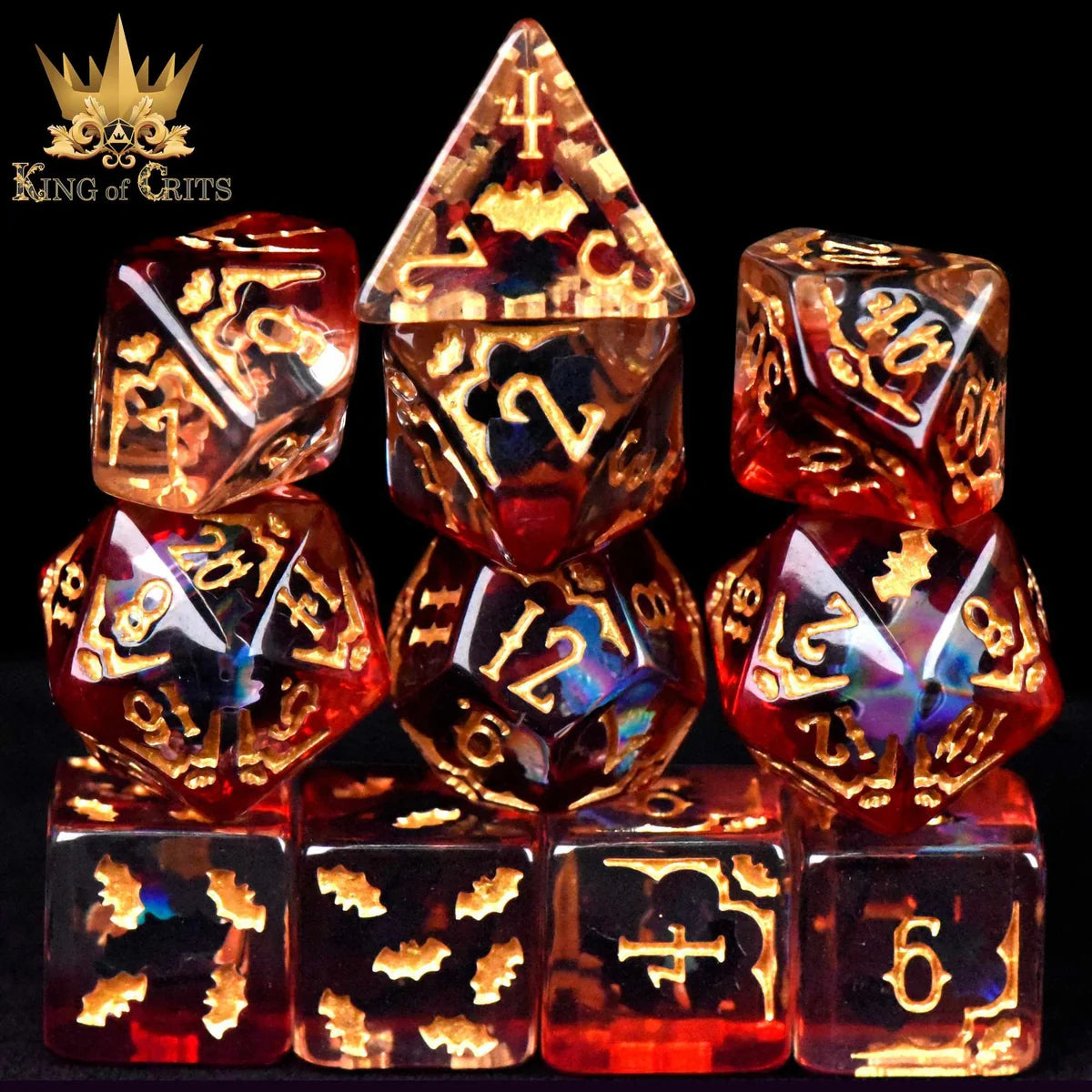 blood bats and beyond dice set stacked