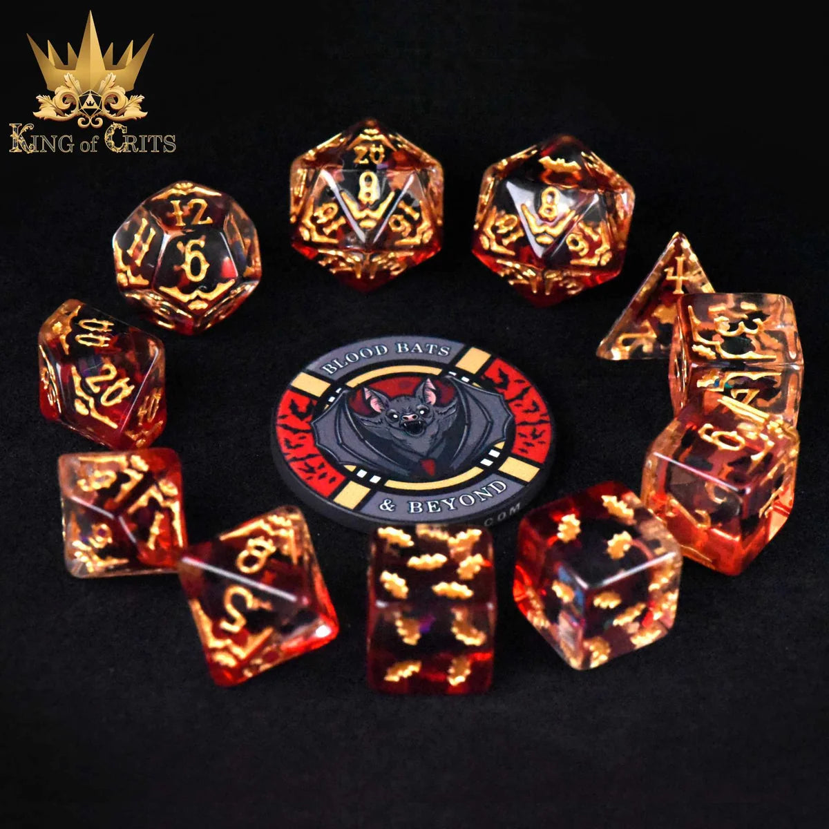 blood bats and beyond dice set with chip