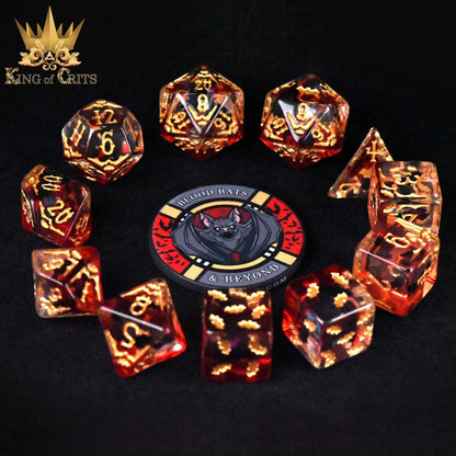 blood bats and beyond dice set with chip