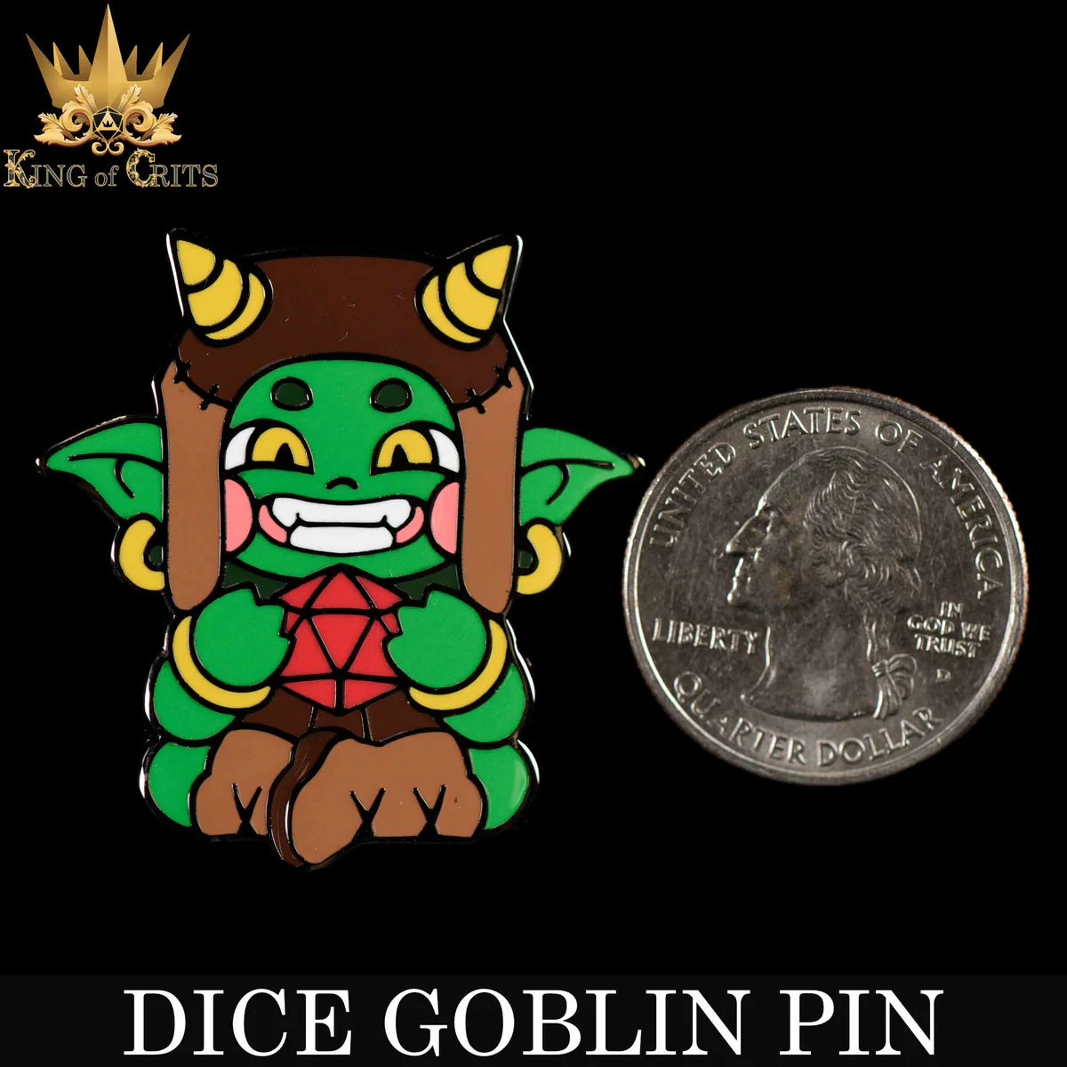 Dice Goblin Pin Size