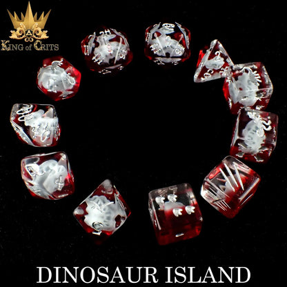 dinosaur island dice set