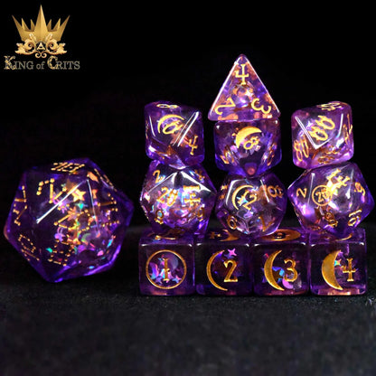 Moonlit Night dice set stacked