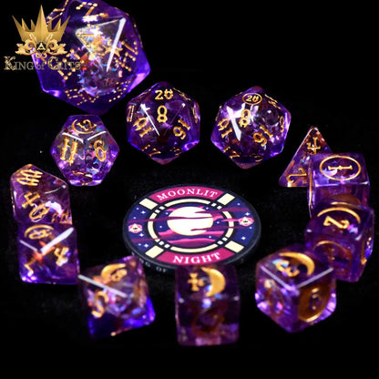 Moonlit Night dice set with chip