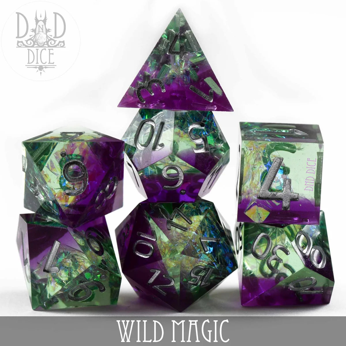 wild magic dice set stacked