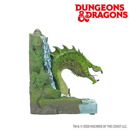 Side view of D&D Green Dragon bookend