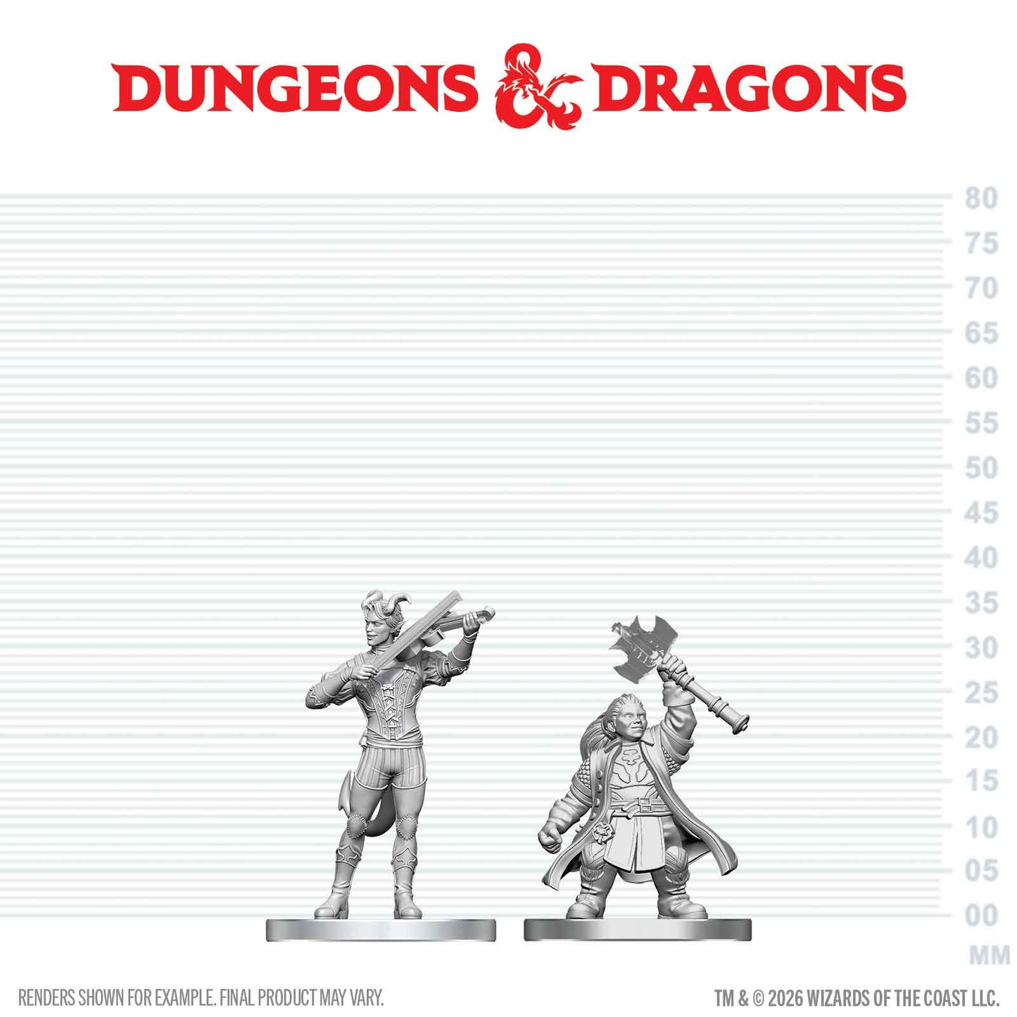 D&D Nolzur's Marvelous Miniatures: Tiefling Bard & Dwarf Cleric
