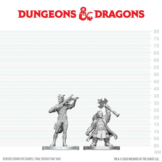 D&D Nolzur's Marvelous Miniatures: Tiefling Bard & Dwarf Cleric
