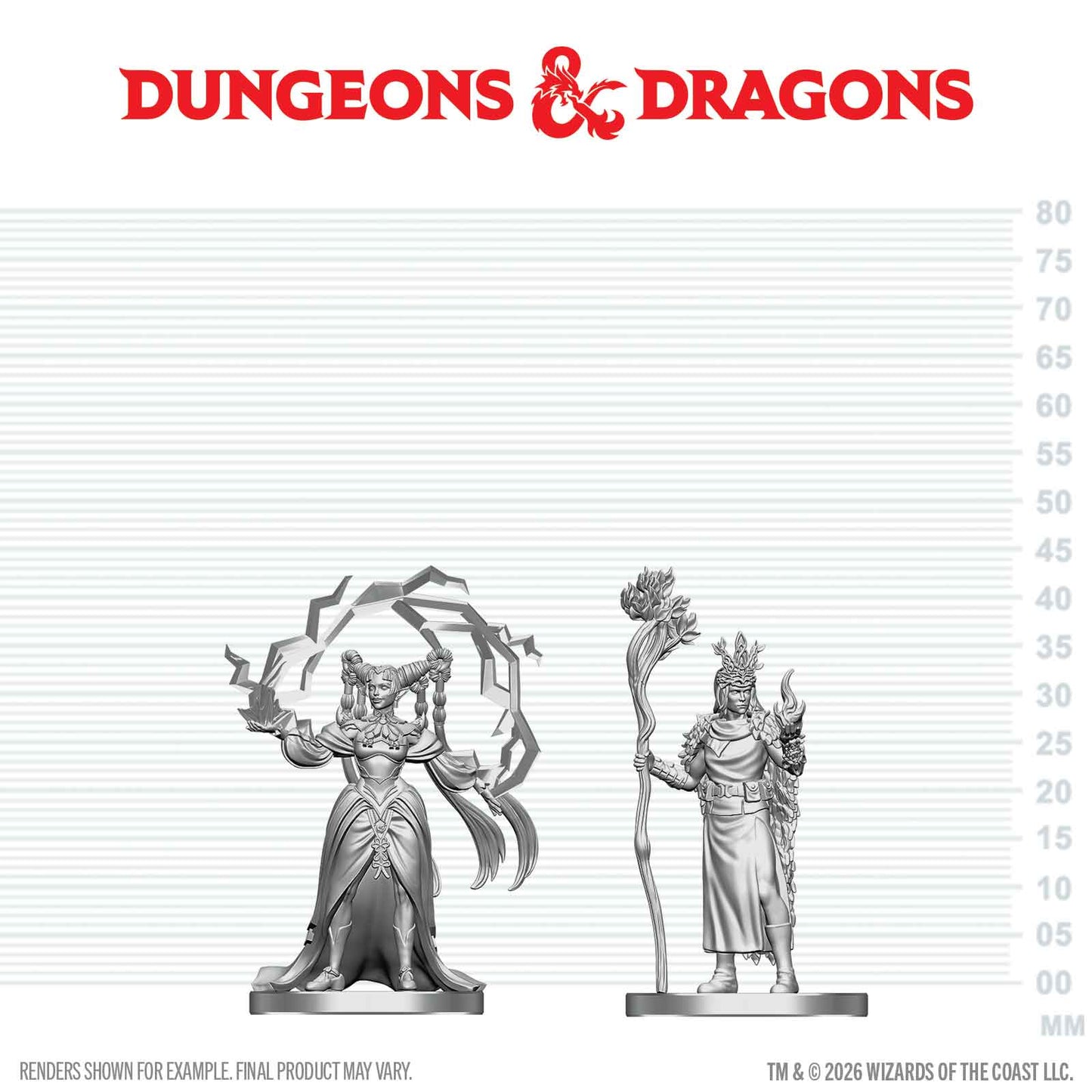D&D Nolzur's Marvelous Miniatures: Human Druid & Elf Sorcerer

