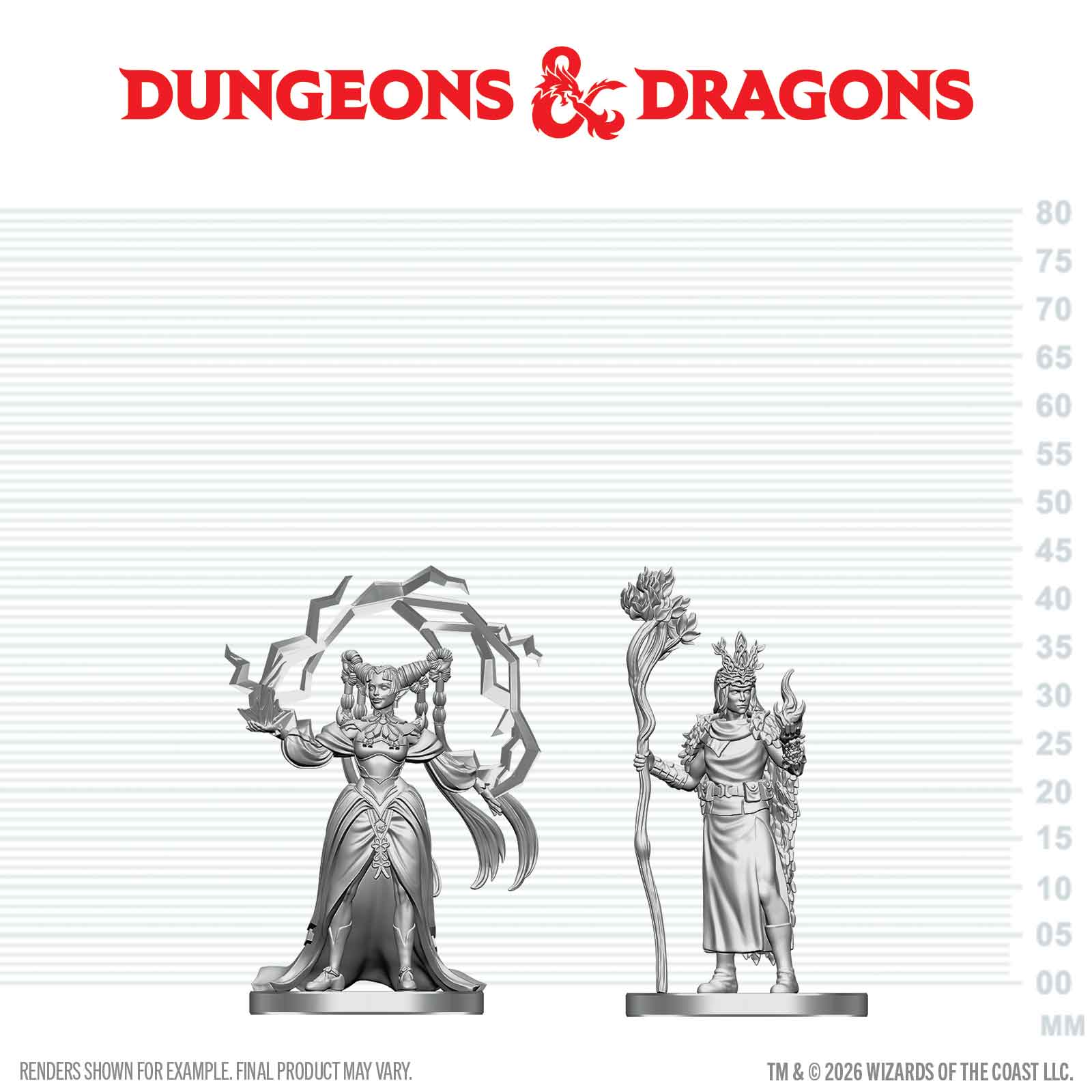 D&D Nolzur's Marvelous Miniatures: Human Druid & Elf Sorcerer
