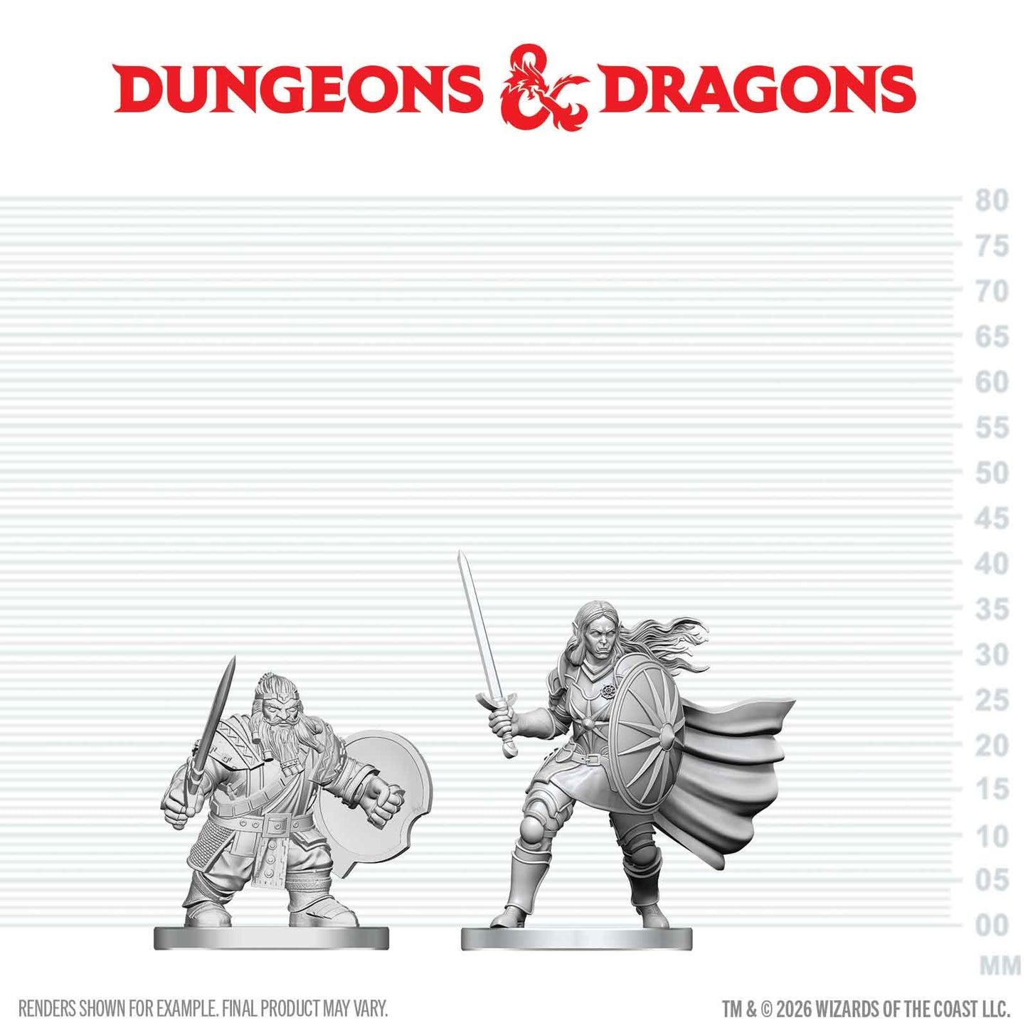 D&D Nolzur's Marvelous Miniatures: Dwarf Fighter & Orc Paladin