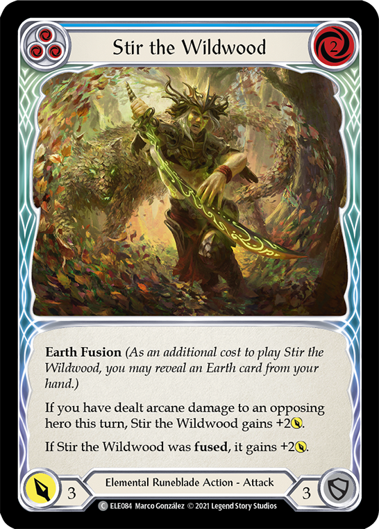 Stir the Wildwood (Blue) [ELE084] (Tales of Aria)  1st Edition Rainbow Foil