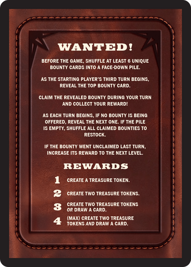 Bounty: The Outsider // Bounty Rules Double-Sided Token [Outlaws of Thunder Junction Commander Tokens]