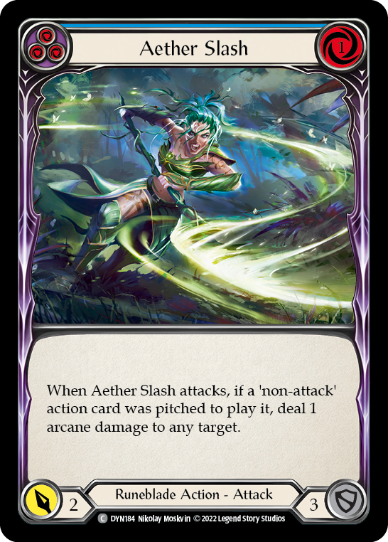 Aether Slash (Blue) [DYN184] (Dynasty)  Rainbow Foil