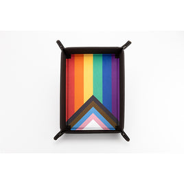 Dice Tray: Pride Velvet Folding Tray - Rainbow Flag