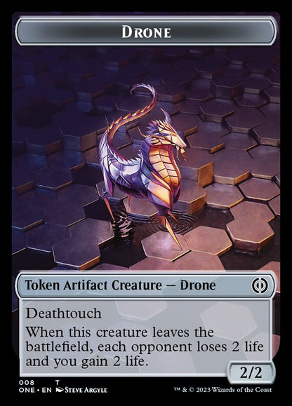 Rebel // Drone Double-Sided Token [Phyrexia: All Will Be One Tokens]