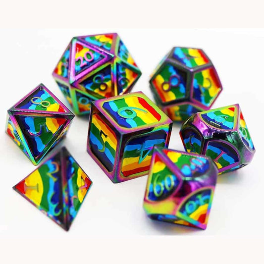 Foam Brain Games: Rainbow Pride Flag Metal Dice