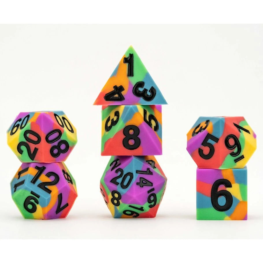 7 Piece Sharp Edge Silicone Rubber: 16mm: Pride: Rainbow Flag
